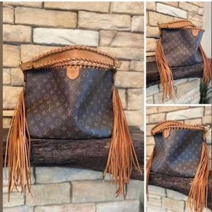 Lv designer type BOHO fringe bag